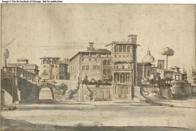 Casas en el Tíber de Gaspar van Wittel