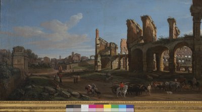 El Coliseo y el Foro Romano, 1711 de Gaspar van Wittel