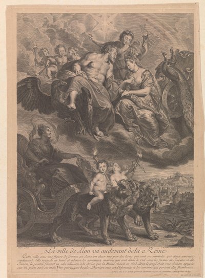 Lyon va al encuentro de la reina La ville de Lion va audevant de la Reine (título sobre objeto) de Gaspard Duchange