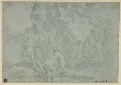 Paisaje rocoso con figuras de Gaspard Dughet
