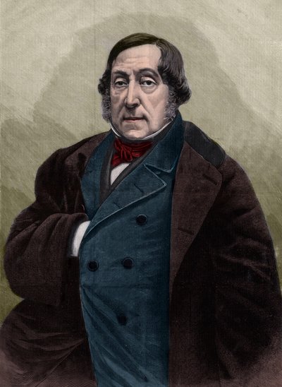 Retrato de Gioachino Rossini (1792-1868), compositor italiano - Grabado a partir de la fotografía de Nadar de Gaspard Felix Tournachon Nadar