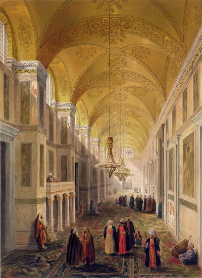 Haghia Sophia, lámina 2: el nártex, grabado por Louis Haghe, publicado en 1852 de Gaspard Fossati