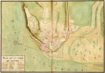 Gaspard-Joseph Chaussegros de Lery, Plano de la ciudad de Quebec, 1727 de Gaspard Joseph Chaussegros de Léry