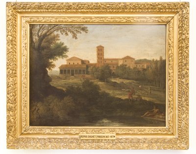 Paisaje Clásico con un Hombre Conduciendo un Rebaño de Ovejas de Gaspard Poussin Dughet