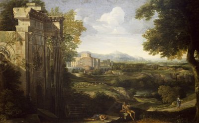 Paisaje italiano con ruinas de Gaspard Poussin Dughet