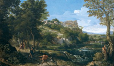 Paisaje con fauno y ninfa danzando 1667 - 1668 de Gaspard Poussin Dughet