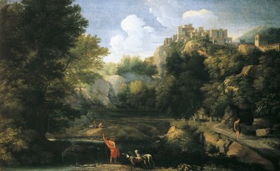 Paisaje fluvial con pastor de Gaspard Poussin Dughet
