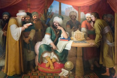 Harun Al Rashid en su tienda con los sabios de oriente de Gaspare Landi
