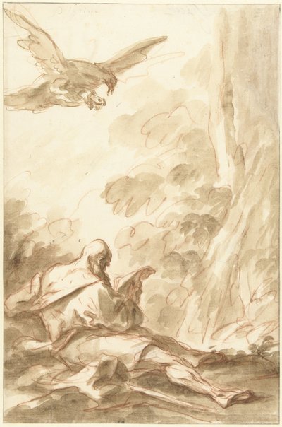 Elías alimentado por los cuervos de Gasparo Diziani (attributed to)