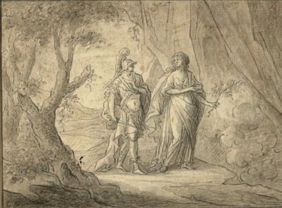 Pareja en un bosque de Gasparo Diziani