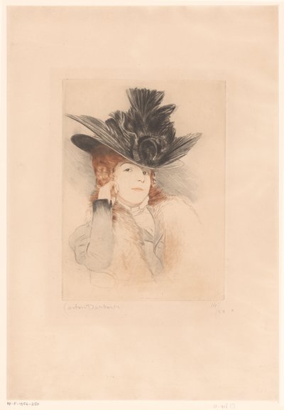 Retrato de una dama desconocida con sombrero de Gaston Darbour