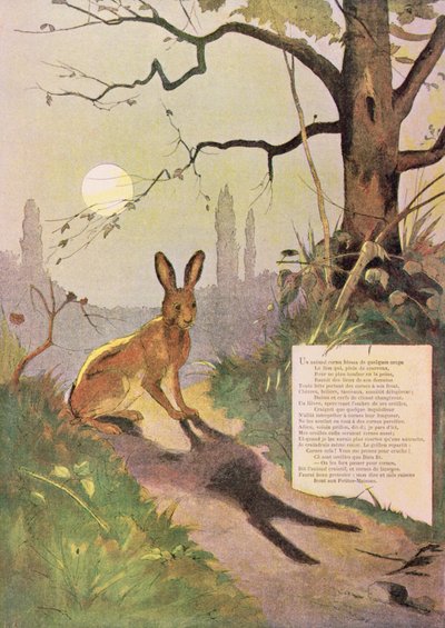 Las orejas de la liebre, de Fábulas de Jean de La Fontaine (1621-95) de Gaston Gelibert