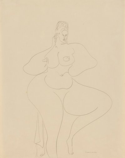 (Bailarina desnuda con drapeado) de Gaston Lachaise