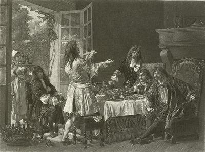 Una cena en la casa de Molière en Anteuil de Gaston Melingue
