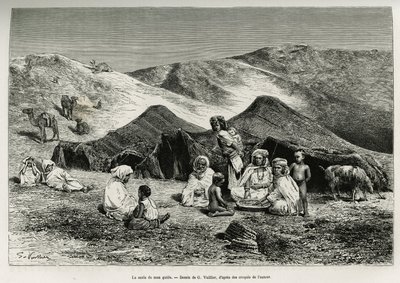 La nezla (pariente) de mi guía. Ilustración del Sahara argelino, por V. Largeau, en 1874-1878, publicado en Le tour du monde, bajo la dirección de Edouard Charton (1807-1890) de Gaston Vuillier