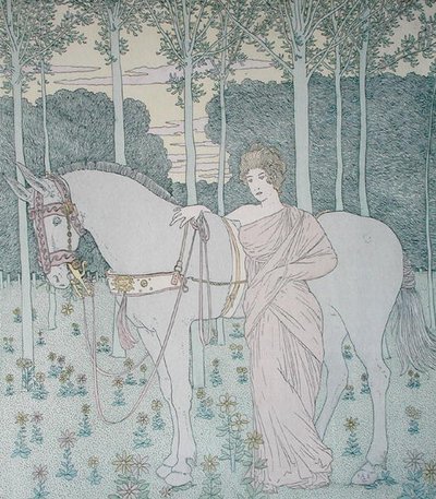 Nausicaa, ilustración del Libro 6 de la Odisea, traducido por Lecomte de l