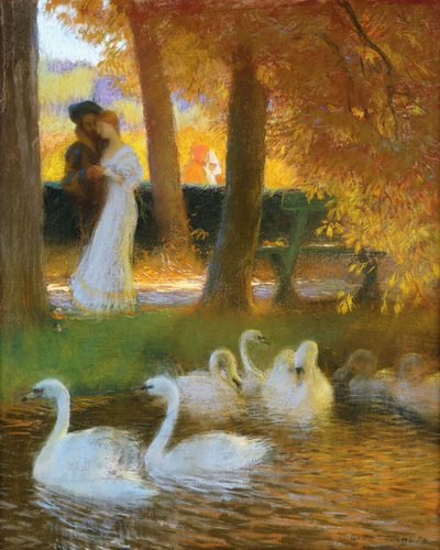 Amantes y Cisnes; El Paseo de Otoño; Les Amants et les Cygnes; La Promenade d