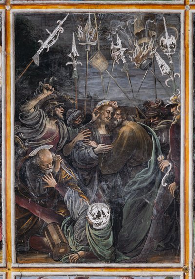 El beso de Juda, detalle de "La vida y la pasión de Cristo" de Gaudenzio Ferrari