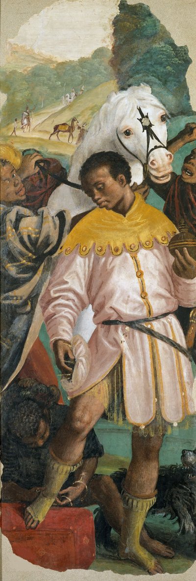 La adoración de los magos (panel izquierdo), 1541-1542 de Gaudenzio Ferrari