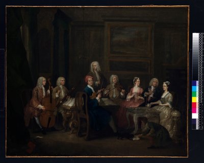 Una fiesta musical: la familia Mathias, c.1730 de Gawen Hamilton