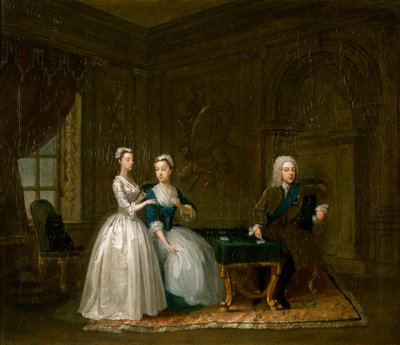 Retrato de John, 2º Duque de Montagu, su esposa y su hija menor, c. 1730 de Gawen Hamilton