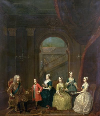Thomas Wentworth, (1672-1739) Conde de Strafford, y su familia, c.1732 de Gawen Hamilton