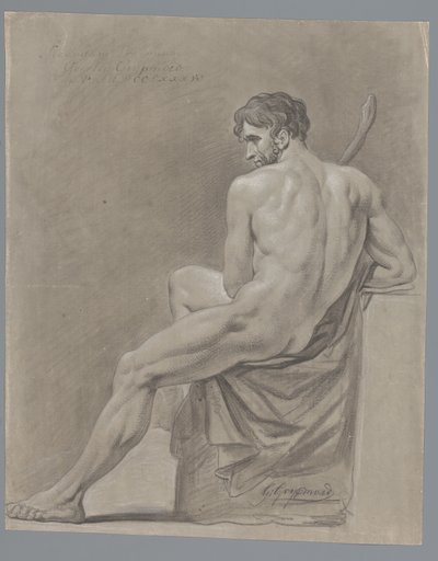 Desnudo masculino sentado, visto de espaldas (2º premio 1786) de Geerlig Grijpmoed