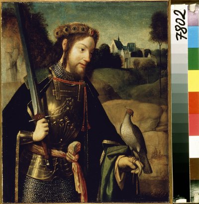 ""Representación de San Bavón de Gante"" (San Bavón) pintura de Geertgen tot Sint Jans (o Gerard de Saint-Jean (Saint Jean), Gerrit van Haarlem) (alrededor de 1465-alrededor de 1495) Finales del siglo XV Sol. 36,5 x30 cm Museo del Hermitage, San Petersburg de Geertgen Tot sint Jans