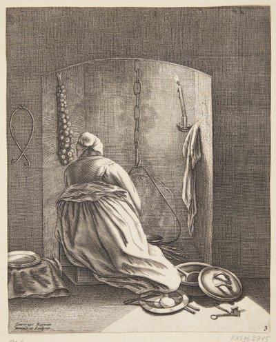Una mujer cocinando de Geertruyt Roghman