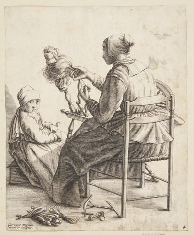 Una mujer hilando de Geertruyt Roghman