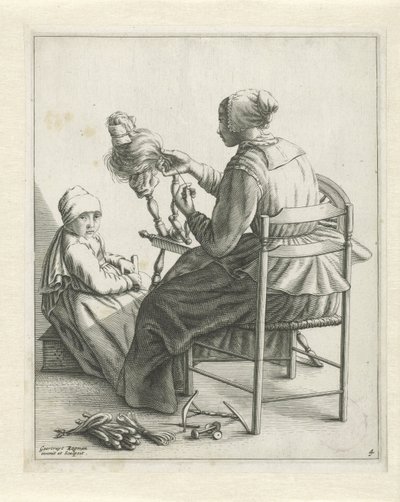 Una mujer en una rueca de Geertryut Roghman