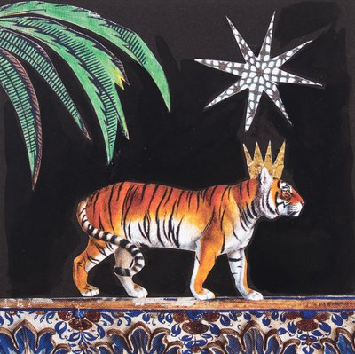 Rey Tigre (collage) de Genevieve French