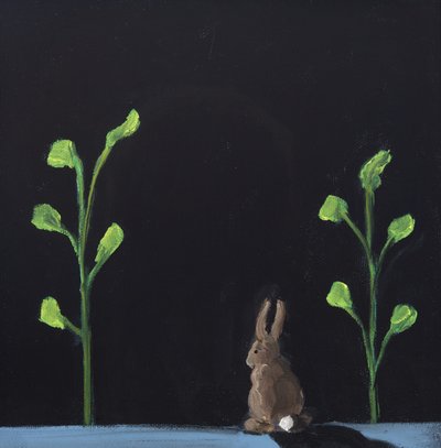 Conejo nocturno, 2019 (óleo sobre lienzo) de Genevieve French