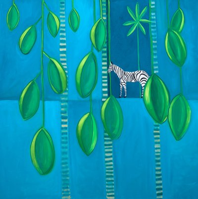 Donde viven las cebras, 2017 (óleo sobre lienzo) de Genevieve French