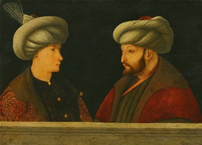 Retrato del sultán Mehmed II (1432-81) con un joven dignatario de Gentile (school of) Bellini