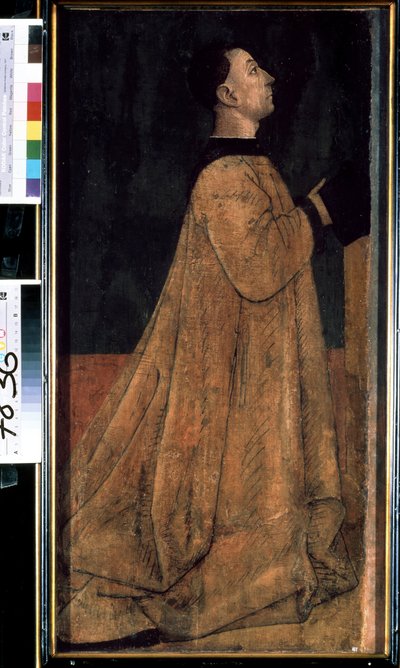 ""Retrato de un patricio, miembro de una familia rica en la Italia medieval"" (Retrato de un patricio) Pintura de Gentile Bellini (circa 1429-1507) Museo de Arte Occidental y Oriental, kyiv de Gentile Bellini