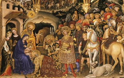 Adoración de los Reyes Magos (detalle) de Gentile da Fabriano