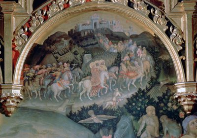 Adoración de los Magos El Retablo Strozzi (detalle) de Gentile da Fabriano
