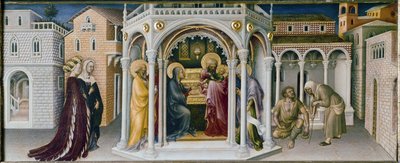 Retablo de la Adoración de los Magos: presentación en el templo (detalle) de Gentile da Fabriano