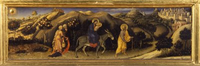 Huida a Egipto (Predela de la Adoración de los Magos, Pala Strozzi) de Gentile da Fabriano