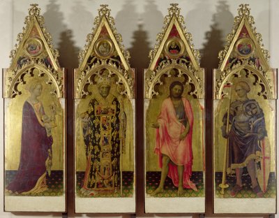 Cuatro santos del Políptico Quaratesi: María Magdalena, San Nicolás, San Juan Bautista y San Jorge, 1425 de Gentile da Fabriano