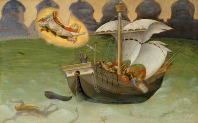 San Nicolás rescata el barco de la tempestad de Gentile da Fabriano