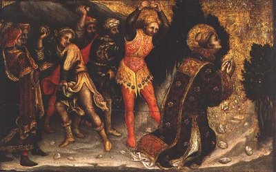 Lapidación de San Esteban (óleo sobre tabla) de Gentile da Fabriano