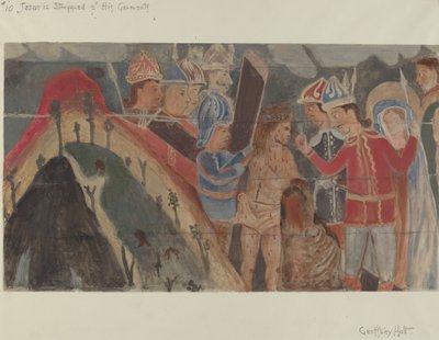 Estación de la Cruz No. 10: Jesús es Despojado de Sus Vestiduras, c. 1936 de Geoffrey Holt