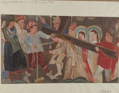Estación de la Cruz No. 8: Jesús habla a las mujeres de Jerusalén, c. 1936 de Geoffrey Holt