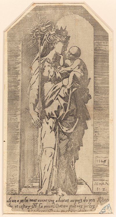 La Virgen coronada en un nicho de Geoffroy Dumoûtier