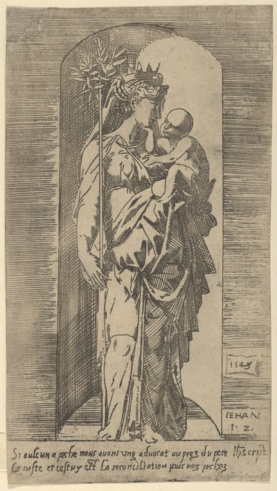 La Virgen y el Niño en un nicho, 1543 de Geoffroy Dumoûtier
