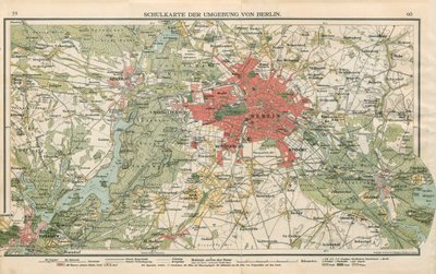 Mapa escolar de los alrededores de Berlín de Geographische Anstalt von Velhagen und Klasing