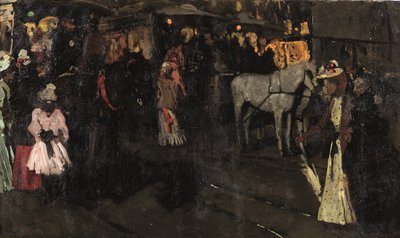 Una tarde de domingo en el Dam, Amsterdam, c.1895 (óleo sobre lienzo) de Georg Hendrik Breitner