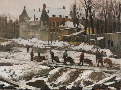 Obra en construcción en Ámsterdam, c. 1902 (óleo sobre tela) de Georg Hendrik Breitner